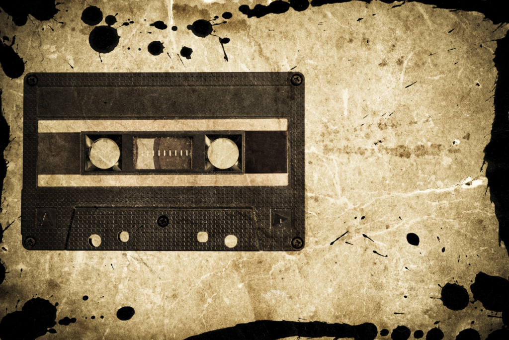 Grungy audio cassette